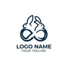  Infinity Bunny Logo Design Vector