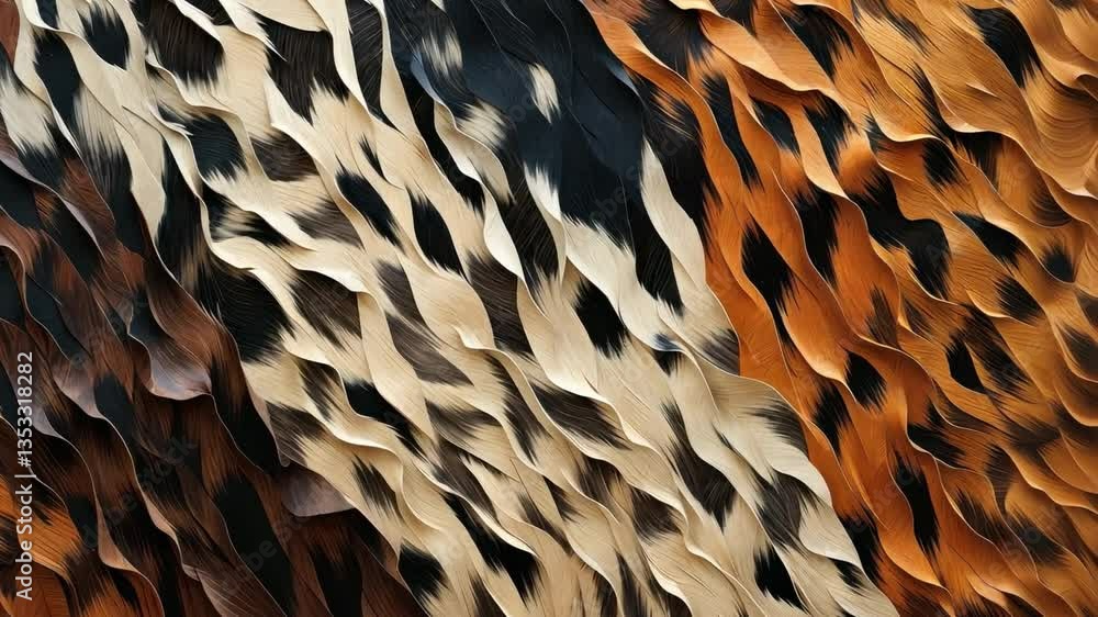 Poster textured feathers: an artistic close-up revealing a vibrant array of textured bird feathers. the div