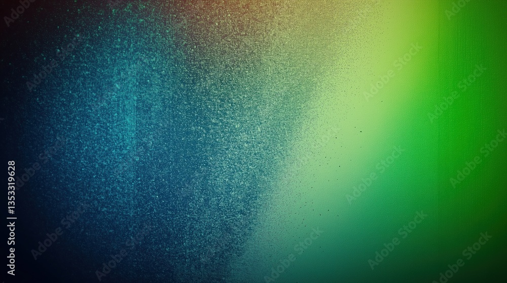 Poster Abstract gradient background with glowing green and blue light effects on dark textured canvas. Modern artistic wallpaper design for web banners, posters, book covers, or digital creative projects in 