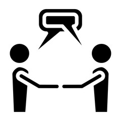 Customer Interaction Vector Glyph Icon Design