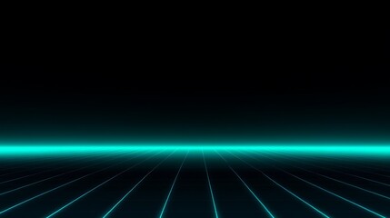 Futuristic grid landscape with neon glow and perspective, ideal for technology backgrounds