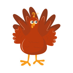 Thanksgiving Day Element with Cartoon Design. Vector Illustration.