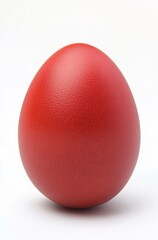Vibrant Red Egg on Plain Background Showcasing Smooth Surface and Unique Texture Perfect for Food, Celebration, and Easter-Themed Projects
