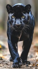 Black Panther Walking Forest.
