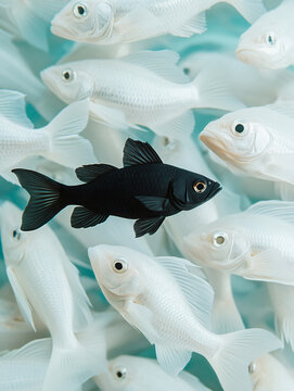 Healthy fish in clean aquarium water