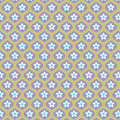 Floral geometric patterns, seamless paper and mosaic fabric