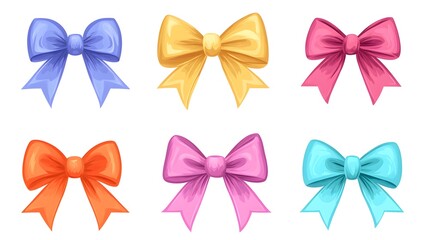 Professional Decorative Ribbon Bow with Colorful Ribbons - Festive Bowknot Image