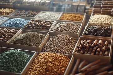 Assorted Dried Goods in Boxes.