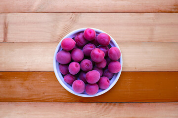 Umeboshi, Japanese pickled plums, Sour and salty taste.