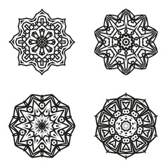set bundle Black and white mandala vector element