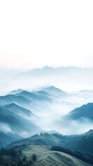 Naklejka premium Misty Mountain Landscape Sunrise.