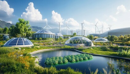 Fototapeta premium A Future Focused Green Sustainable Eco Friendly Community Environment