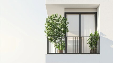 Fototapeta premium Apartment balcony lifestyle isolated on white background