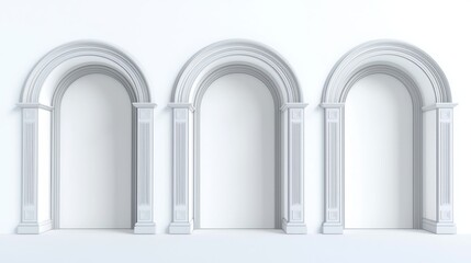 Arched doorways isolated on white background
