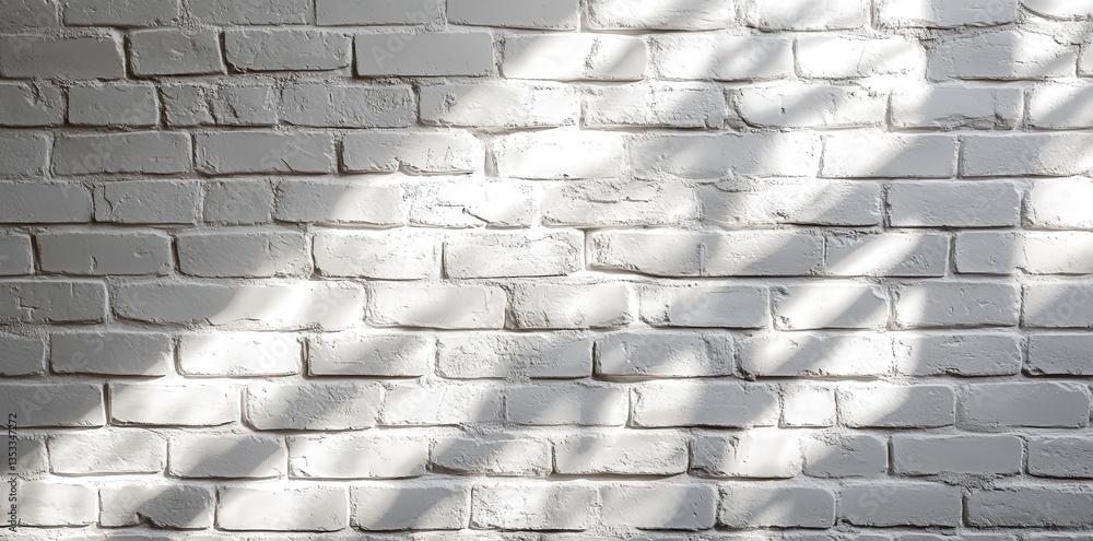 Poster a close-up of a white brick wall with soft shadows, creating a textured and minimalist aesthetic.