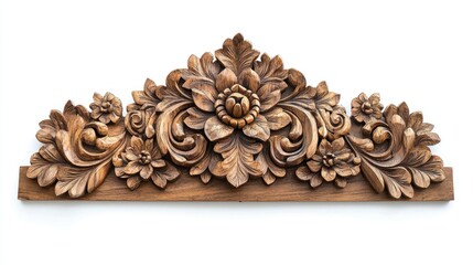 Balinese carved wood panels isolated on white background