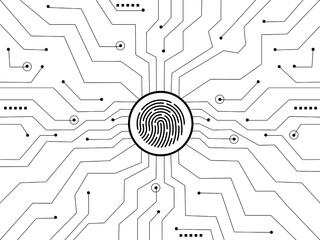 Geometric background and high tech circuit board connection system