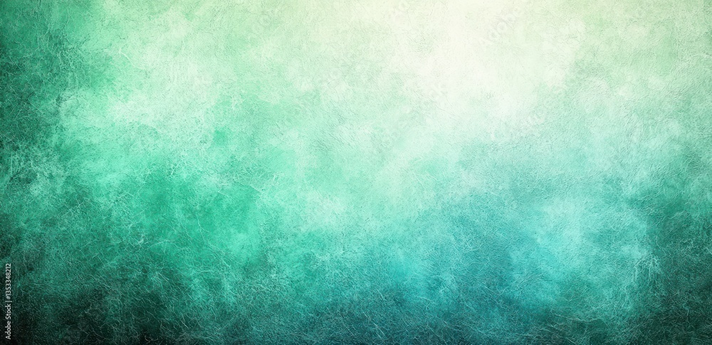 Poster abstract gradient background of soft pastel green and blue marbled texture with subtle scratches and