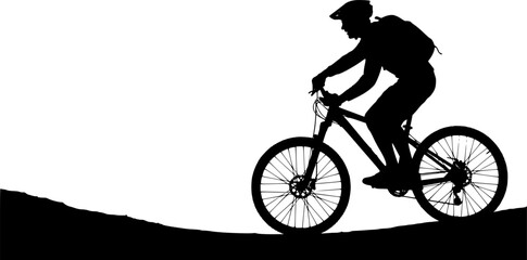 Fototapeta premium Silhouette Mountain biker 