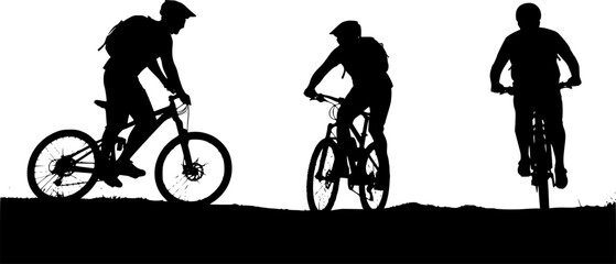 Obraz premium Silhouette Mountain biker 