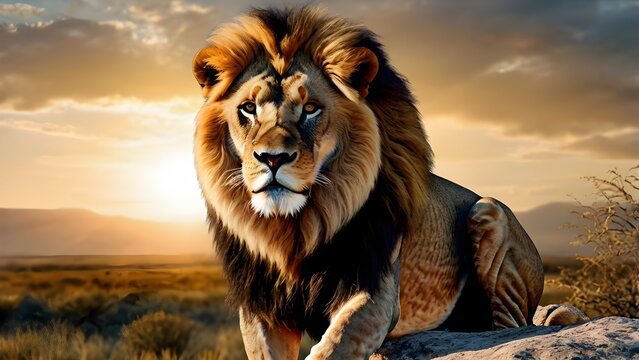 3D Animated Lion in a Dynamic Running Pose
