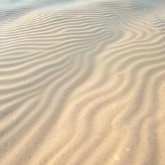 Obraz premium Submerged sand ripples, showing texture and subtle currents, underwater scene, beach, sunlit