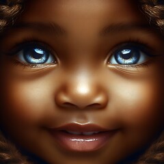 Naklejka premium Child Portrait with Happy Eyes, and Close Up.