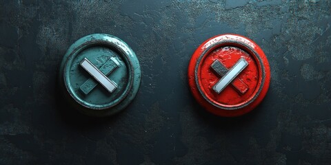 Phone Call Answer and Decline Icons Circular Design