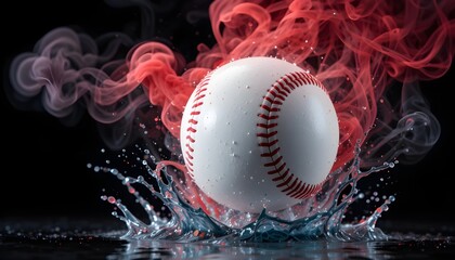 baseball on dark background