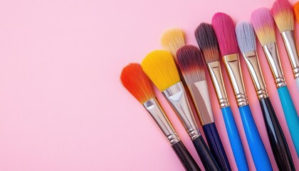 Vibrant Paintbrushes Creative Composition Arts and Crafts Inspiration