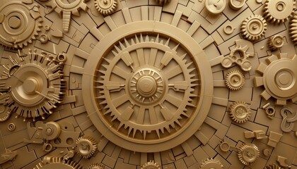Fototapeta premium A detailed mechanical illustration with various gear mechanisms displayed prominently