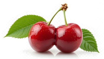 cherry with leaf