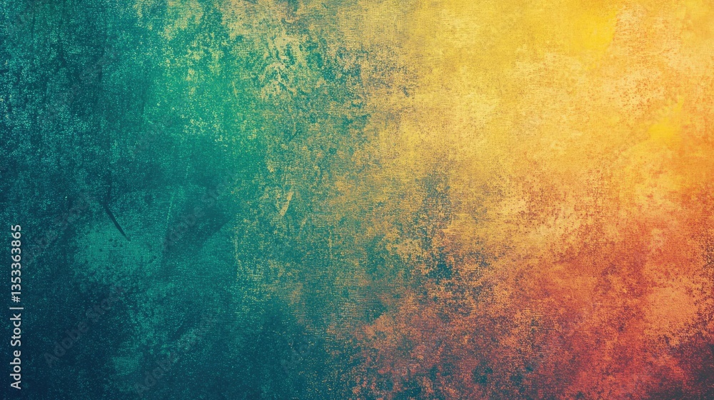 Poster abstract background with vibrant gradient colors blending from teal to orange, creating a warm, arti