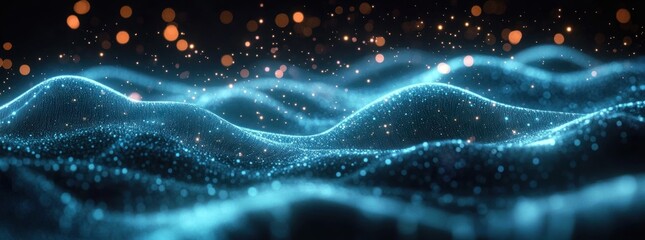 Futuristic Abstract Technology Background with Bokeh Effect for Digital Information and Data Visualization