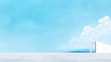 Minimalist Sky Door Landscape.