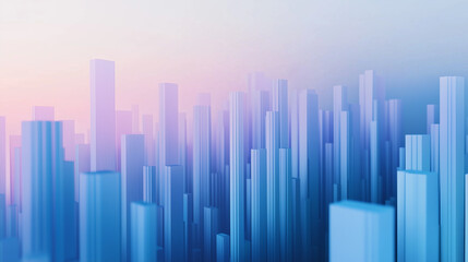 Obraz premium Abstract City Background Featuring Soft Blue Bar Graph