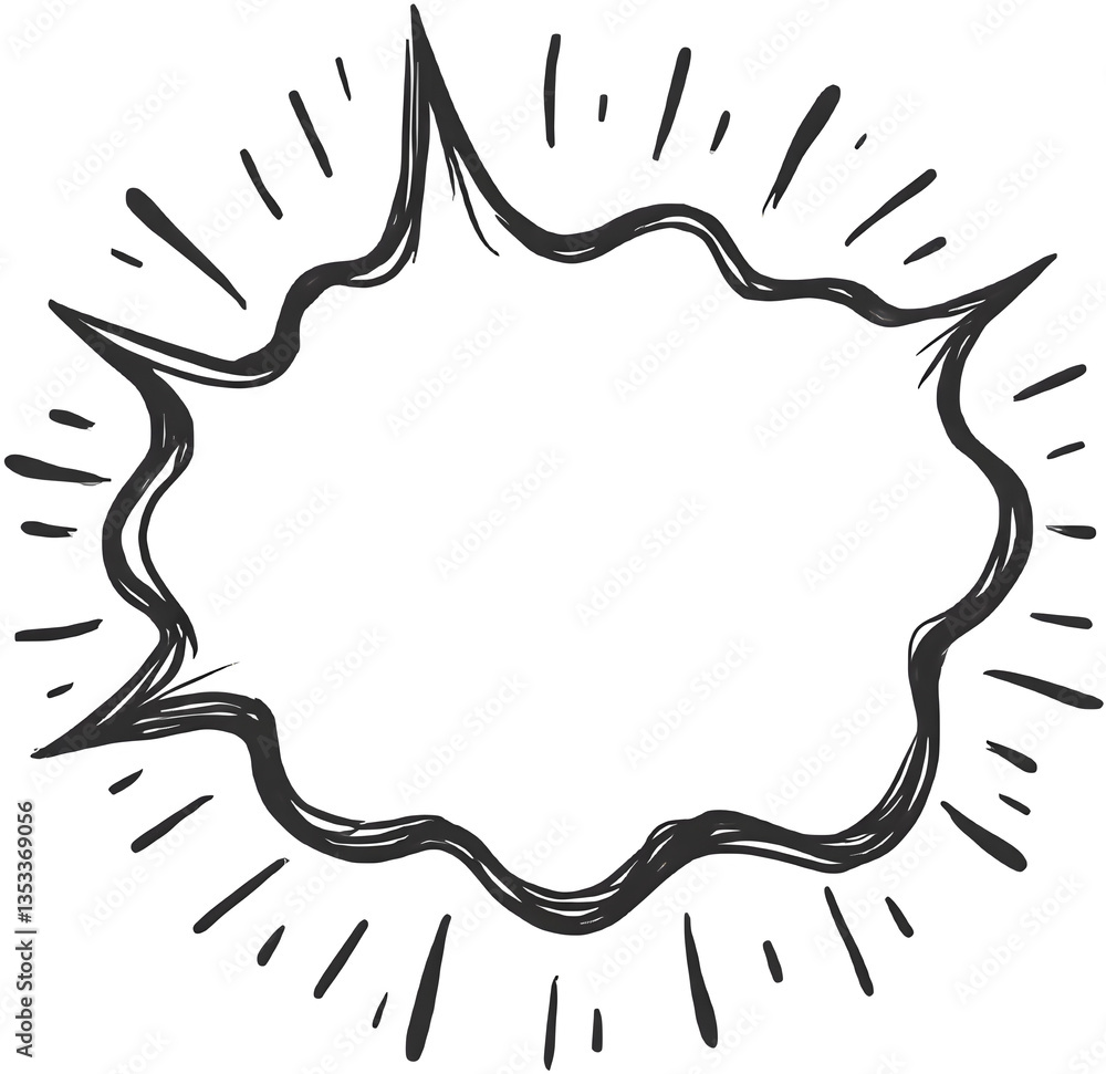 Poster hand drawn speech buble. the shape of a heart cloud circle bomb speech bubbles talk bubbles. ai gene