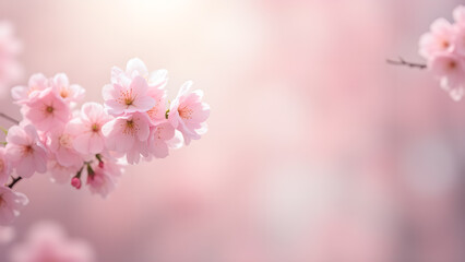 Soft Blooming Cherry Blossoms Background Imagery