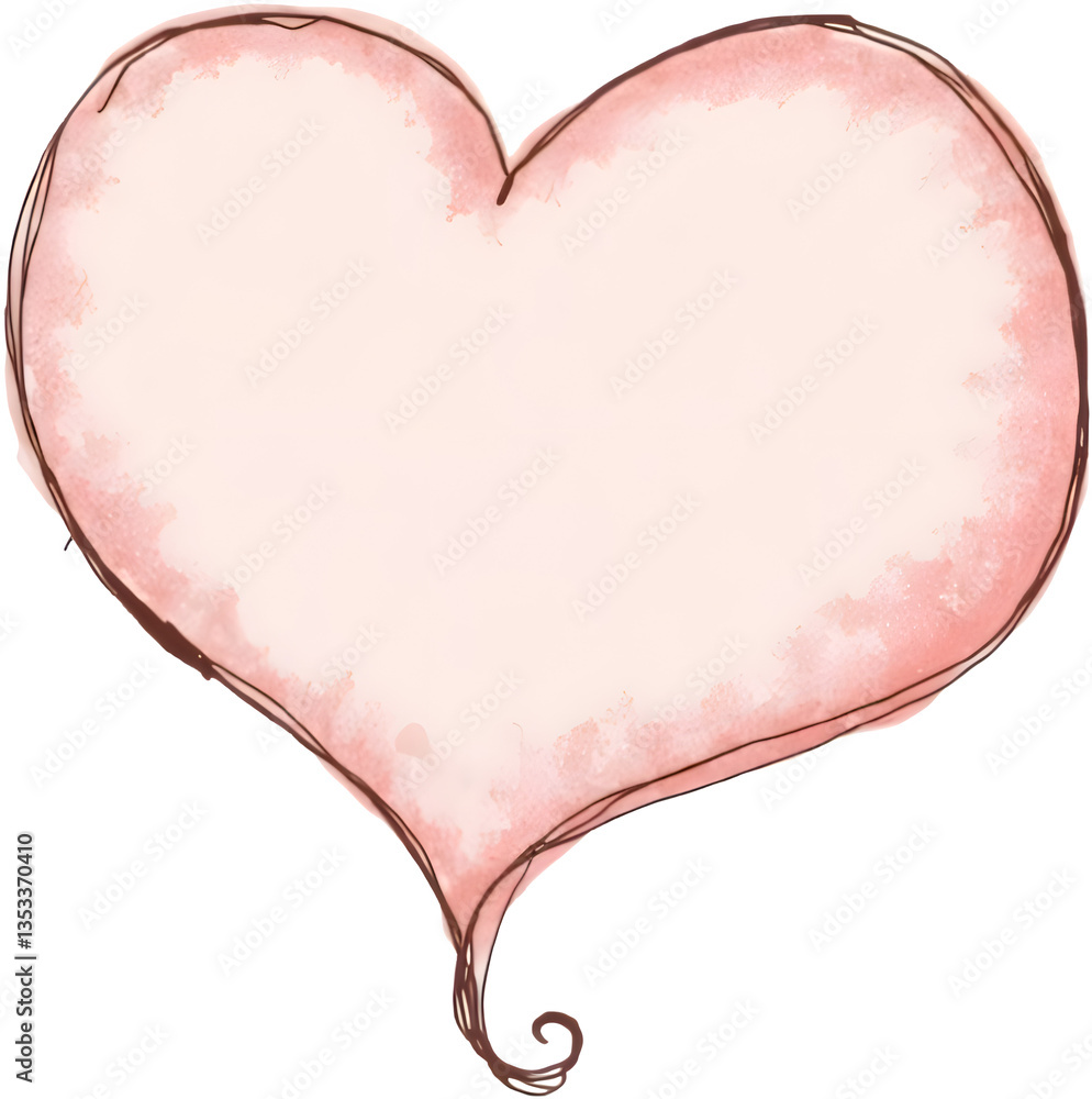 Poster hand drawn speech buble. the shape of a heart cloud circle bomb speech bubbles talk bubbles. ai gene
