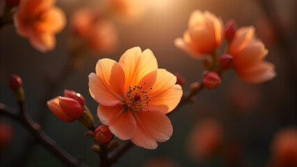 Fototapeta premium Floral Warmth Blossom Peach Delicate Bloom