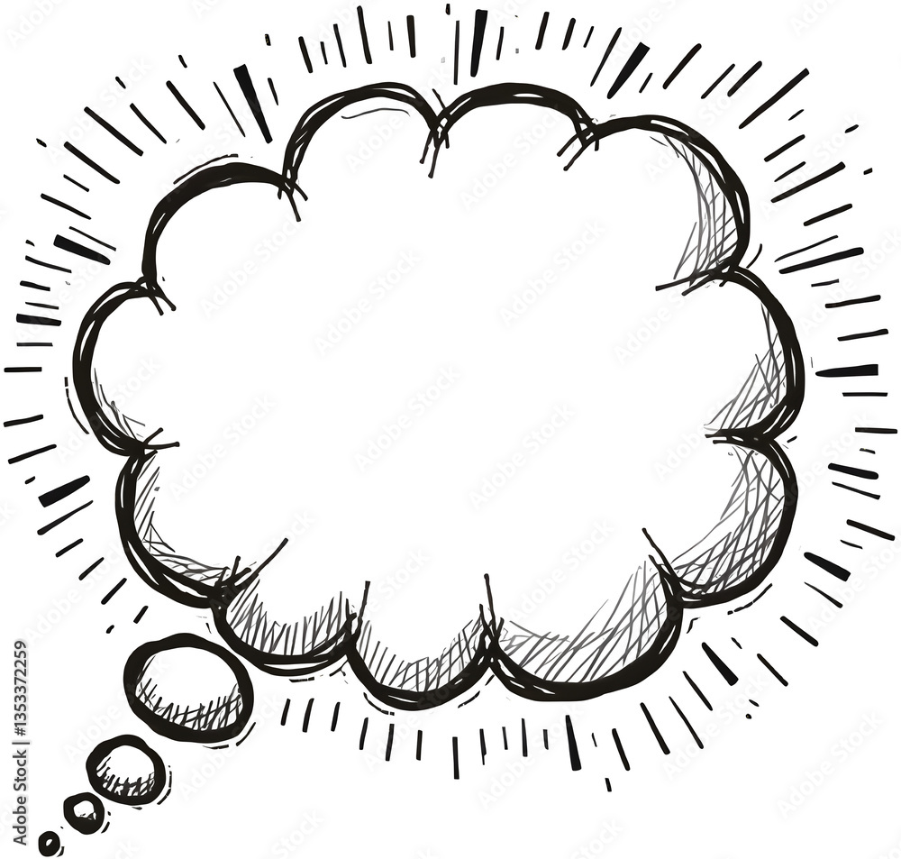 Poster hand drawn speech buble. the shape of a heart cloud circle bomb speech bubbles talk bubbles. ai gene