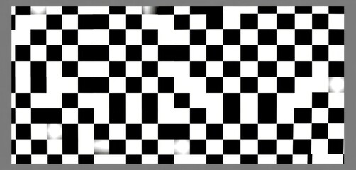 Fototapeta premium Abstract black and white checkered background with grey border, sharp, pixel
