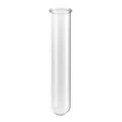 empty glass test tube isolated on white or transparent background