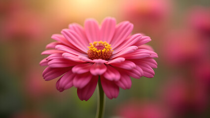 Obraz premium Radiant Pink Zinnia Blossom in Soft Light