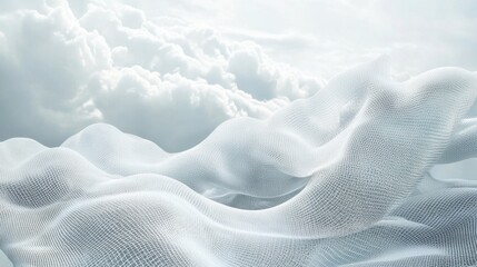 Futuristic 3D embossed mesh illustrating global internet connections in cloud computing