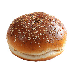 sesame seed hamburger bun isolated on white or transparent background