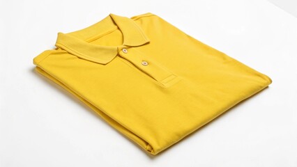 Blank yellow male polo shirt template, polo mockup template on white