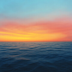 Fototapeta premium Serene Ocean Sunset with Vibrant Sky Reflection