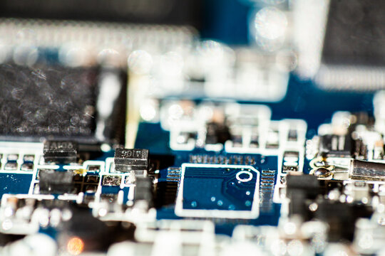 Detail of blue circuit board