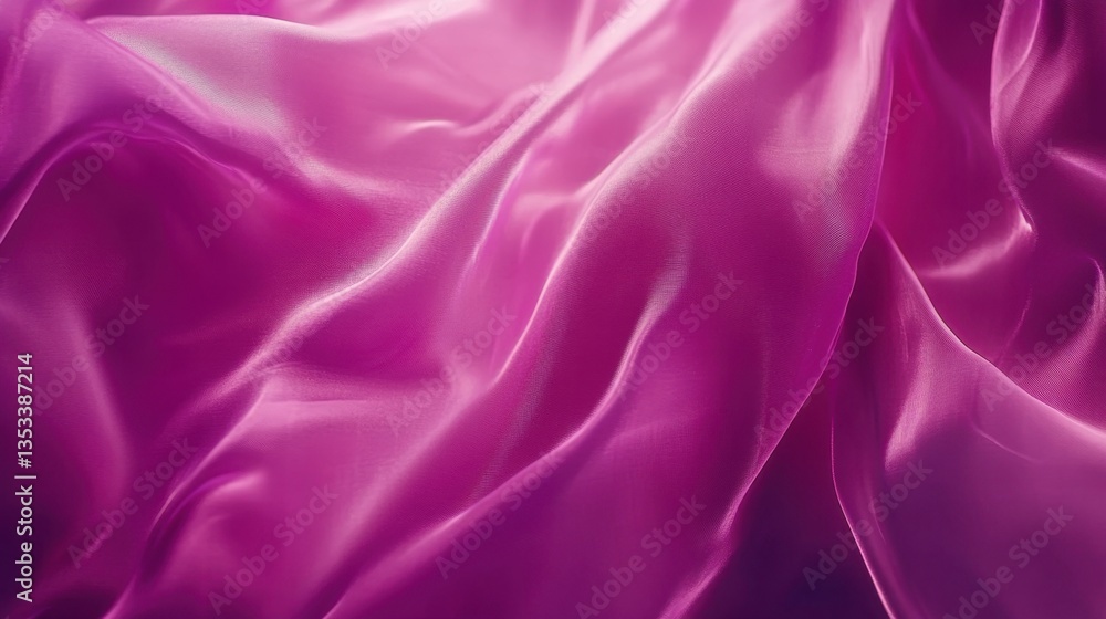 Poster luxurious magenta satin fabric rippling in soft folds, creating a sensual and smooth texture.